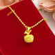 Apple Pendant for Women, Sweet and Versatile Frosted Ping An Fruit Sand Gold Necklace that Will Not Fade for a Long Time Ping An Fruit Necklace Set