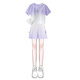 Yoyo One (Yoyo One) Girls Summer Anzug 2025 Neue modische und modische große Kinder Kinder Dopamine Sommermädchen Sportshorts Sommeranzug 18470 Gradient Purple + 9889 Weiß 120 cm