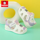 巴布豆（BOBDOG）男女宝宝凉鞋夏季新款婴幼儿童鞋子防滑软底1-3岁2包头防撞机能鞋 粉紫色 20 码/鞋内长14.3cm