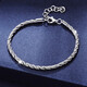 Qianshu (QIANSHU) new platinum bracelet for men, gold chain, platinum pt950 twist snake bone rope chain bracelet for men and women, width is about 2.8mm, length is about 19+3cm, weight is about 12.15 grams