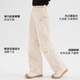 
Pitt children's work pants spring and autumn wide-leg pants for girls 2025 new outdoor paratrooper pants for girls large children sports quick-drying pants 15261 light khaki +15265 apricot color 160 cm