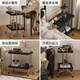 Visa Genji Bois X Visa Sides en bois massif du coin de vie plusieurs chariots rétro noirs Table d'appoint de canapé mobile (699 * 400 * 800 mm)