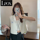 LPOX外套夏季女薄款2025新款网红炸街设计感小个子短款女式外套西服款 白色684款 M 95/105斤