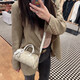 蔻驰（COACH）女士新款LACEY单肩斜挎笔筒包直邮官方正品 CO991 SV/HA白色 美现
