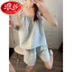 Langsha Plaid Pyjamas pour femmes en été 2025 Nouveau ensemble de vêtements à la maison d'été à fleurs florales doux simples 6198