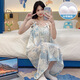 Dannanwei 2024 Nouvelle glace d'été Herringbone Sweet Pure Style avec poitrine PAD SEXY SOSPENSEGOWN pour les femmes QDM [R3888 #] M 160