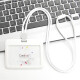 Huluo Luo Fashion Round Rope Lanyard Tarjeta de empleados Tarjeta de autobús Tarjeta de trabajo Tarjeta de trabajo Tarjeta de campus Bus C5 White Horizontal Version + 9734 White Round Rope