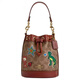 Coach Bucket14 Drawstring Closed Rubado Bocket Bag Bag Bag Mini Gold Tan Multicolor Regalo de regalo (Caja de regalo de mostrador básico + negro)