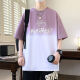 FHHUABD summer short-sleeved T-shirt boy 12-15-year-old teenager 13 handsome loose half-sleeved 14 large children's T-shirt top WY3527 black short-sleeved (quality upgrade) 2XL (130-150Jin [Jin equals about 0.5 kg])