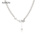 AJIDOU Ajidou Necklace Light Luxury and High-end Butterfly Pearl Pendant Necklace Clavicle Chain Accessories Light Luxury Gift to Girlfriend and Wife