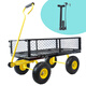 NAOISKEY 4016 Tool Trolley Flatbed Truck Trailer Tiger Cart Roasted Sweet Potato Cart Foldable Net Cart Side Block Removable With Pump Single-layer Pneumatic Wheel Yellow + Black