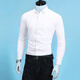 UOSO International Light Luxus Stripless Shirt Herren Langarm Slim Elastic Spring Business Casual No-Solar Herren weiße formelle Kleidung Schwarz PL6167 S 38