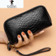 Plaver Glover Billetera de cuero genuino Long 2025 NUEVO PEMPERAMIENTO BOLSO BOLSA DE CROCODILE Capa de la cabeza Caquero Película móvil Bag Black