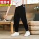 Hengyuanxiang Chinesische Style Button -Leinenhose Sommer Lose Harem Hosen Tang Anzug Baumwolle Leinen Casual Hosen Straighthose Militärgrün 2xl