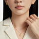 Chow Tai Fook Golden Branch Jade Leaf Three Gold Hardware Wedding Full Golden Gold Collier de femmes pour les cadeaux pour les vacances de la petite amie Cade de vacances EOF1585 45cm environ 5,15 g de prix (frais de travail de 480)