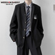 威登羊（WEEDON SHEEP）DK制服一套装热血高校校服中山装小西服男女学院风百搭jk班服外套 外套+衬衫+西裤【三件套 XL