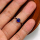 Yueyi simple temperament 1 carat tanzanite ring women's sapphire ring ring live gift 925 sterling silver six claws deep mm-live mouth