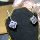 Shien's new natural tanzanite earrings, light blue 925 silver precision inlaid main stone 3*4mm ear clip, main stone 3*4mm