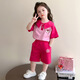 Lexi Beimei Baby Summer Fashion с коротким рукавом набор 13568-летняя маленькая девочка Летняя одежда Гуанчжоу Тринадцать роз красные 90 см.