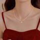 Fat Donglai's same style Shijia pearl pendant necklace light luxury niche camellia clavicle chain female sense 2025 new style with white camellia necklace