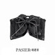 Bosiya Bow Ribbon Clip Women's 2025 New Black High-end Hair Clip Simple Versatile Ponytail Clip Light Luxurious Headwear Black Bottom Clip About 4cm Gift Box for Girlfriend