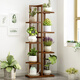 Trip Home Flower Stand Balcony Flower Stand Indoor Floor-standing Flower Stand Multi-layer Storage Rack Succulent Flower Stand Brown-Seven Layers