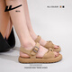 Huili Frauenschuhe, Sandalen, Sommerstil für Frauen, Dick-Soled-Sportstrandschuhe für Frauen 1447 Khaki 39