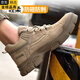LZJV Zapatos de protección del trabajo de trabajo importado LZJV Menigrientes para hombres y mujeres Soldados de algodón de algodón de algodón de terciopelo con zapatos de punta de acero 693 Modelo marrón de cuatro estaciones Kevra 36 36 36