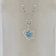 Aquamarine Pendant Daytime Original Design Raw Stone Love Necklace Female Niche Clavicle Chain Handmade Heart Shaped Aquamarine (+ Chain)