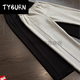 TYBURNANN DER “Scuba卫裤”春季灰色特殊剪裁直筒休闲卫裤KL12137 黑色 S (100-130)