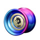 Jeu yo-yo metal dédié de sommeil mort professionnel à 10 perles portant yo-yo en aluminium en alliage yoyo jouet noir argenter dragon volant