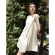 Van Silan Bow Ribbon Robe plissée pour les femmes en été 2025 New Slim Jirt Slim 2622 Cream S