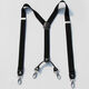 Changyin four-clip strap clip hook overalls 2.5cm wide suspender belt Fashion hook suspender clip trendy hook black 2.5cm