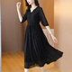 Egeangy International Light Luxury Damenkleid Sommer 2025 Neues Stil Mode komfortable Modemperament großgröße Lose Rock Schwarz [High-End-Geschenkbox] L 105-120jin [Jin ist gleich 0,5 kg]