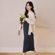 
Miduli maternity dress summer 2025 new large size suspender skirt vest long skirt maternity dress black L