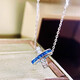 Jea.PieS925 silver moissanite diamond cross necklace X-shaped letter pendant temperament sapphire simple versatile clavicle chain silver X letter pendant + chain
