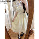 
Cotton-made Japanese Academy of Literature and Arts Dress for Women in Summer 2025 New Small Fresh Temperament Lady Waist-Close-up Slim Long Dress B2819 Yellow [High Quality 46.5] M 95-110Jin [Jin equals 0.5 kg]