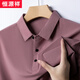 Hengyuanxiang Ice Seide Hoch elastische Männer kurzärmelige Polo-Lapel-T-Shirt mittleren Alters und ältere Geschäfte lässig locker, atmungsaktives T-Shirt 9196 Weiß kurzärmelige Polo M 165 Vorschläge 100-115jin [Jin gleich 0,5 kg]