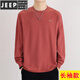 
JEEP SPIRIT 7-quarter sleeve men's short-sleeved T-shirt 2025 summer new round neck loose fit embroidered mid-sleeved ins half-sleeved QD659 burgundy M [90-120Jin [Jin equals 0.5 kg]]