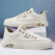 
Jingpu Fei leather casual sneakers men's trendy shoes student versatile single shoes 7372 black 39