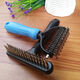 Dog hair brush depilation comb long-haired Alaskan Border Collie Golden Retriever special large dog nail rake comb old style double row comb + large knot opener