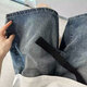 GANGPU TENDY ANTIGUO ANTIGUOS PROTISES DE DEJOS DE PARTIR PARA HOMBRES Y MUJER 2025 Summer Nuevo pantalones recortados Versátiles Harlan Mid Pants sueltos Azul 2xl