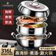 Sonor 316 steamer household steam hot pot thickened soup pot all-in-one food grade soup pot induction cooker gas stove universal multi-functional soup steamer with steamer basket 32cm