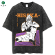 Youdi Harajuku Hip-Hop Camiseta de algodón de algodón Lavado de anime japonés Hunter Hunter Hunter X Hunter B1342 Lavado de negro S