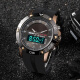 
Shishimei Watch Men's Solar Energy Fashion Trend Student Sports Waterproof Swimming Double Display Luminous Electronic Watch 1049-Black