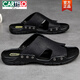 Cartelo Sandals Men's Summer New Style 47 Outdoor Ush 48 Plus Fat Plus grande taille 48 Sandales 50 surdimensionnées 51 en cuir authentique Soft 52 Slippers C / 1105 Black 38
