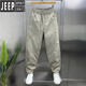 Jeep Spirit Summer Thin Style Trendy Vielseitig viel spleißloser Hose für Männer 2025 Neu lose einfache farbige Kleine Fußhose Khaki 098 M 95-120jin [Jin ist 0,5 kg]