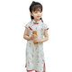 Ningyou Guo-Stil Cheongsam Kleid für Mädchen und Kinder 2024 Frühlings- und Sommer kleine und mittelgroße Kinderbaby Seide Dünne Hanfu Chinese 6630 Blue Butterfly 6 Größen (100-110) Alle Größen
