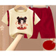 Changxiang Huili Girls Summer Nezha Set 2025 Nuevo shorts de manga corta de moda Camiseta de encaje Conjunto de dos piezas 1098# Lace T+ Borgundy Shorts 120