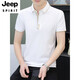 JEEP SPIRITpolo.衫男士短袖t恤夏季潮牌商务休闲有领上衣服男装翻领半袖体恤 黑色 QY723 M